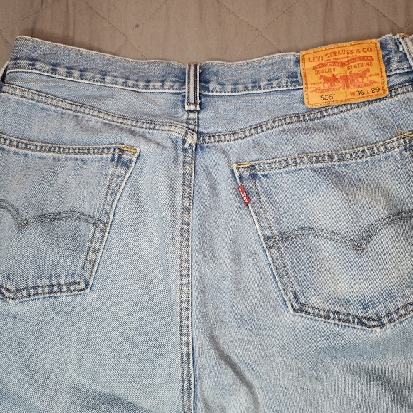 Levis Vintage 505 Men 36x29 100% Cotton Straight Fit Jeans Y2k 2005 Casual Denim - Picture 8 of 10